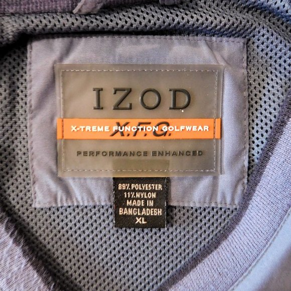 Izod XTreme Function Golfwear Windbreaker Jacket XL Blue Pullover Long Sleeve - Picture 12 of 12